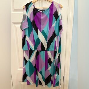 Sheer multi colored swimsuit coverup